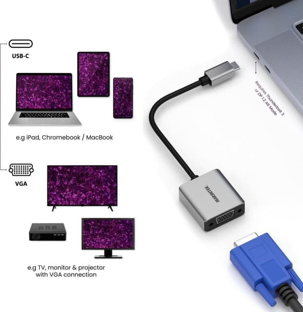 Marmitek Adapter USB-C > VGA - USBC till VGA Converter