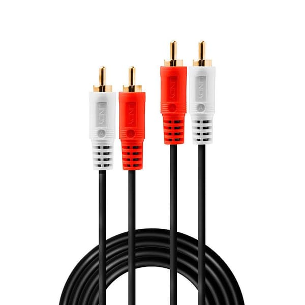 LINDY 35666 lydforbindelseskabel [2X RCA han-2x RCA han] 20,00 m sort