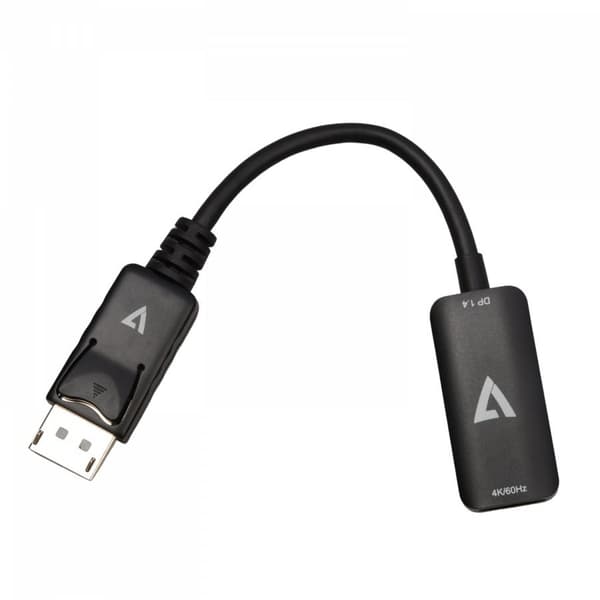 V7 - Videoadapter - DisplayPort hane till HDMI hona - Trippel isolering - Svart - 4K 60 Hz stöd