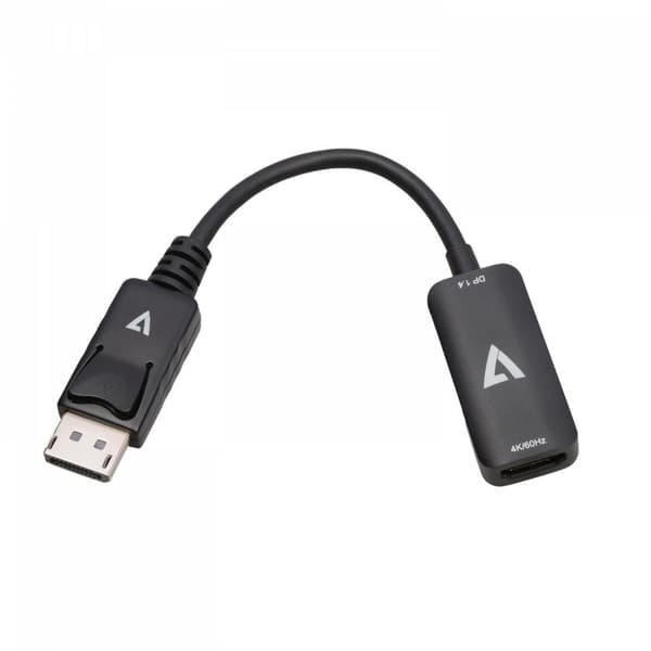 V7 - Videoadapter - DisplayPort hane till HDMI hona - Trippel isolering - Svart - 4K 60 Hz stöd