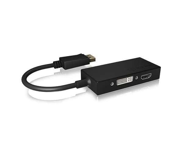 ICY BOX IB-AC1031 DisplayPort DVI-D + VGA (D-Sub) + HDMI Sort