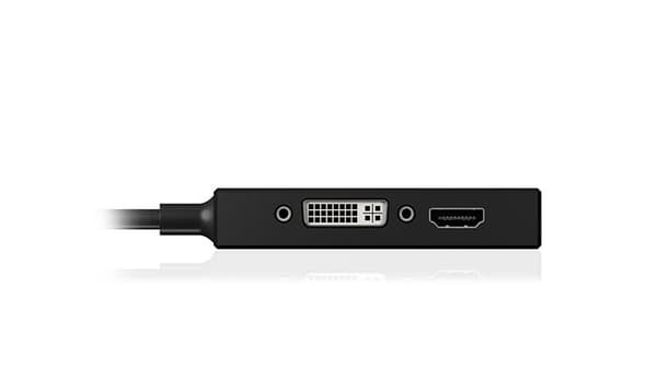 ICY BOX IB-AC1031 DisplayPort DVI-D + VGA (D-Sub) + HDMI Sort