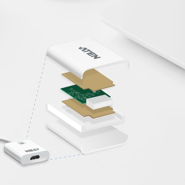 ATEN VC985 - Video-/lydadapter - DisplayPort / HDMI - DisplayPort (M) til HDMI (W) - hvid
