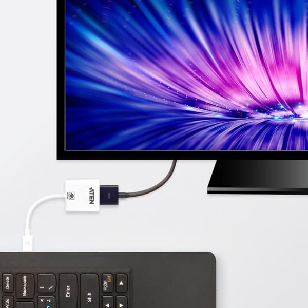 ATEN VC985 - Video-/lydadapter - DisplayPort / HDMI - DisplayPort (M) til HDMI (W) - hvid