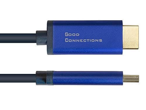 Good Connections® SmartFLEX DisplayPort 1.4 - HDMI 2.0 -kaapeli - 4K UHD @60Hz RGB / 4:4:4 - KUPARIN JOHDIN, alumiinikotelo - ERITTÄIN JOUSTAVA - tumm