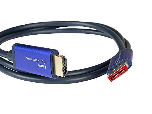 Good Connections® SmartFLEX DisplayPort 1.4 - HDMI 2.0 -kaapeli - 4K UHD @60Hz RGB / 4:4:4 - KUPARIN JOHDIN, alumiinikotelo - ERITTÄIN JOUSTAVA - tumm