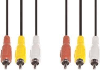 e+p VC 46/5 5m 3 x RCA 3 x RCA sort komposit videokabel (VC 46/5)