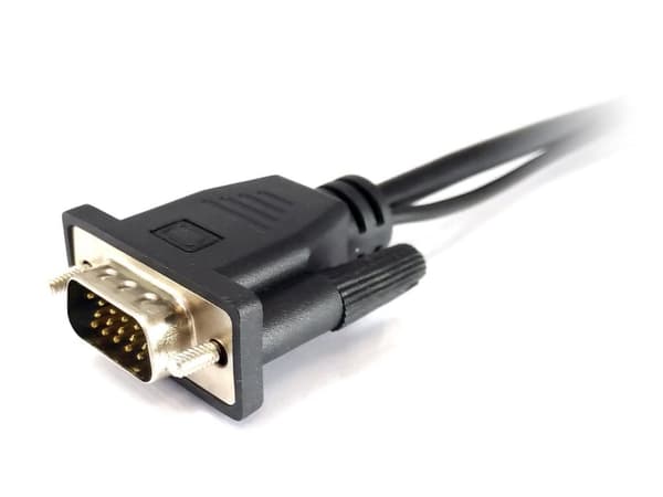 Equip Life - Video Interface Converter - HDMI / VGA / Audio - HD-15 (VGA), Stereo Mini Jack, USB (Endast ström) (M) till HDMI (W) - Svart (119038)