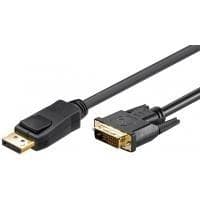 Wentronic Goobay DisplayPort till DVI-D-adapterkabel 1.2, svart, 1 m - DisplayPort-kontakt > DVI-D-kontakt Dual-Link (24+1-stift) (51960)
