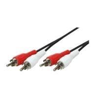 Logilink - Äänikaapeli - RCA Phono x 2 (M) - RCA Phono x 2 (M) - 2,5 m - Musta (CA1039)