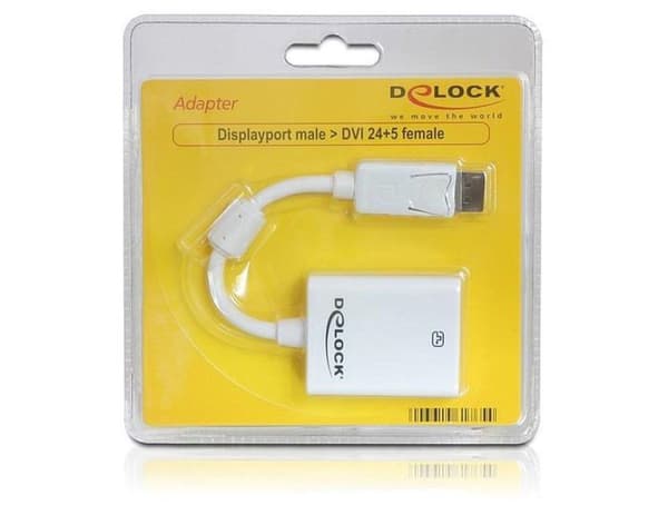 Delock - DisplayPort til DVI skærmadapter - hvid