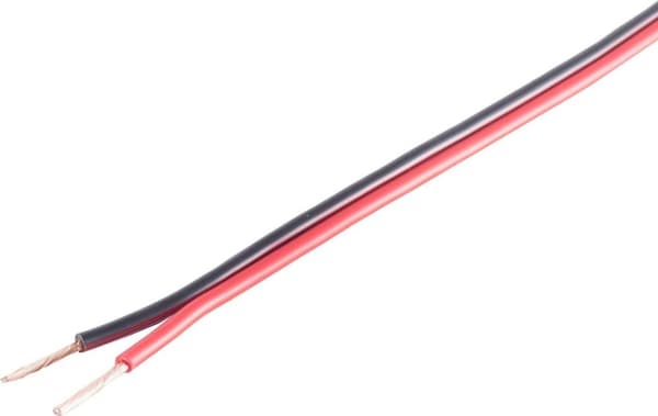 S/CONN højtalerkabel med maksimal tilslutning 0,75 mm² 24x0,2 CCA rød/sort 25m (06-15105)