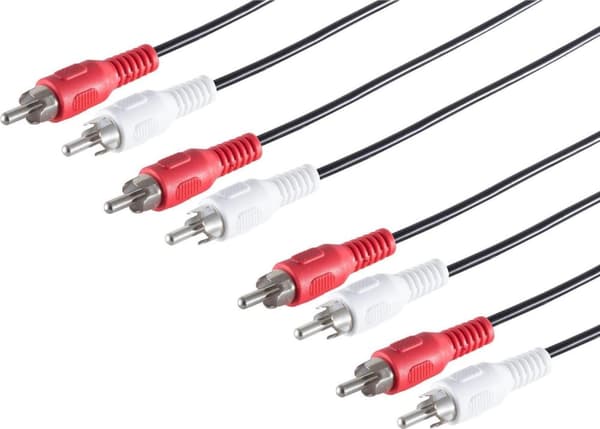 S/CONN maksimale tilslutningsmuligheder RCA-lydkabel-4 RCA-stik til 4 RCA-stik, 2,5 m (40114)