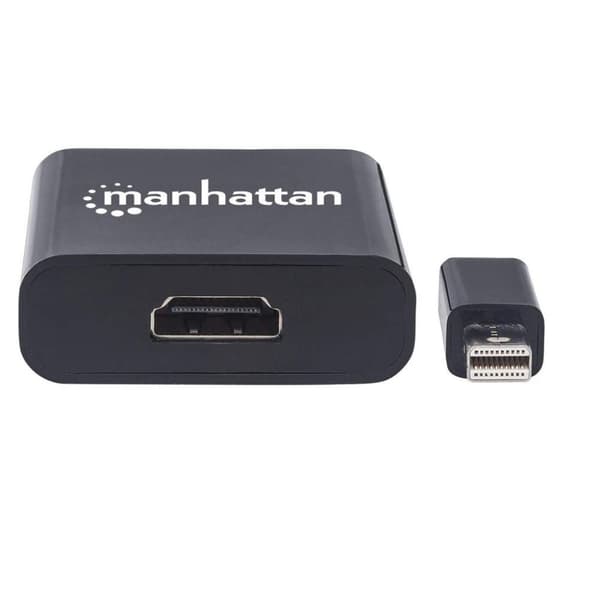 Manhattan - Video-/lydadapter - DisplayPort / HDMI - Mini DisplayPort (M) til HDMI (W) - skærmet - sort - 4K-understøttelse