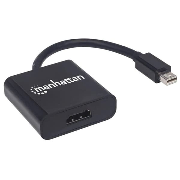 Manhattan - Video-/lydadapter - DisplayPort / HDMI - Mini DisplayPort (M) til HDMI (W) - skærmet - sort - 4K-understøttelse
