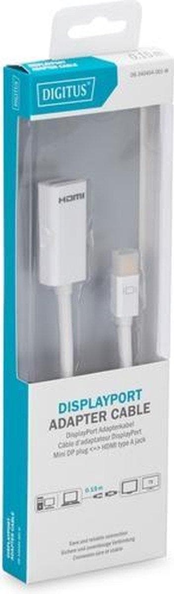 Digitus Mini DP -HDMI typ A mini DisplayPort 1.1a Vit
