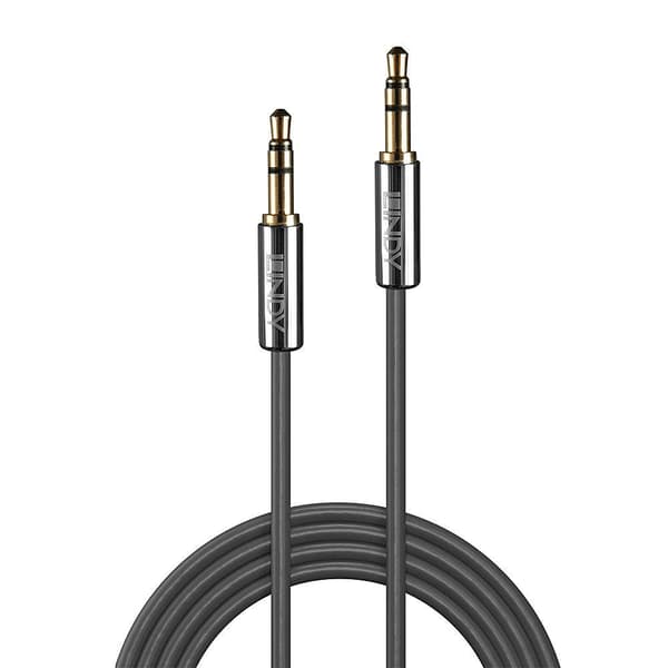 Lindy Cromo Line - lydkabel - stereo mini jack stik (M) til stereo mini jack stik (M) - 5,0 m - antracit - rund (35324)
