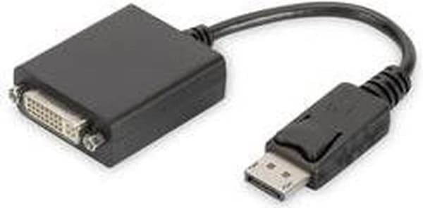 Digitus DB-340409-001-S DVI / DisplayPort-adapter [1x DisplayPort-stik - 1x DVI-stik 24+5-bens] Sort Rund, Afskærmet (dobbelt), Låsbar 15,00 cm