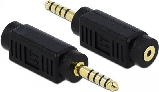 DeLOCK - Audio Inverting Adapter - Balanceret stereo 4,4 mm (M) til 4-benet mikrostik (W) - Sort (65996)