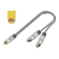 Wentronic Home Theater HT 023 - Video-/ljudadapter - RCA (W) till RCA (M) - 15 cm - dubbel isolering (52652)