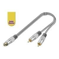 Wentronic Home Theater HT 024 - Video/lydsplitter - RCA (M) til RCA (W) - 15 cm - dobbelt isolering (52653)