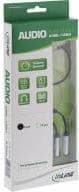 InLine® Slim Audio Y-kabeluttag 3,5 mm kontakt vinklad till 2x uttag, med volymkontroll, 0,25 m (99253A)