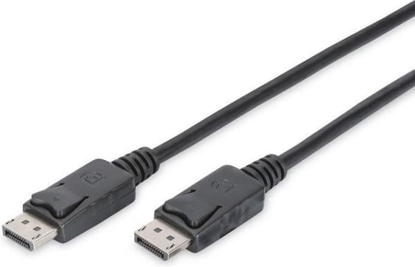 Digitus DisplayPort Liitäntäkaapeli 3,00 m DB-340100-030-S Kullatut pistokekontaktit, Suojakalvo, Suojaus punottu, Suojattu, Pyöreä, Suojaus