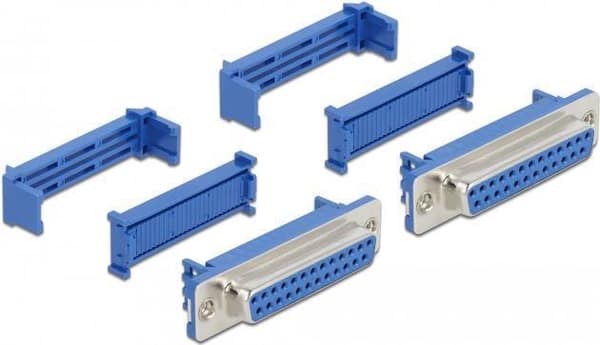 DeLOCK - Seriel / Parallel Connector - DB-25 (F) - Blå (pakke med 2)