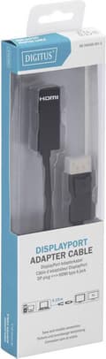 Miniatyrbillede 2 af 6: Digitus Displayport / HDMI Adapter [1X Displayport-stik - 1X HDMI-stik] Sort rund skærmet (dobbelt) Låsbar Velegnet til HDMI