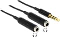 Miniatyrbild 7 av 8: Delock 65575 Jack plug Audio Y-kabel [1x Jack plug hane 3,5 mm - 2x Jack plug hona 3,5 mm] 25,00 cm Svart