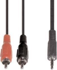 e+p B 113/2 2,5 m 2 x RCA 3,5 mm sort lydkabel (B 113/2)