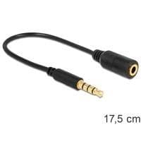 DeLOCK - Lydadapter - Mini-Phone Stereo 3,5 mm (M) - til - Mini-Phone Stereo 3,5 mm (B) - 17,5 cm - Sort (62498)