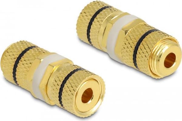 Delock - Lydadapter - bindestolpe til bindestolpe - guld, sort ring (64144)