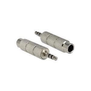 DeLOCK - lydadapter - mini-telefon stereo 3,5 mm (M) - til - stereo hovedtelefon 6,35 mm (W) - sølv (65548)