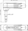 Miniatyrbild 2 av 5: Neutrik NP3RX-B 6,35 mm Jack (m)-kontakt / vinklad - metall - 3-stift / stereo