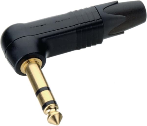 Neutrik NP3RX-B 6,35 mm Jack (m) stik / vinklet - metal - 3-benet / stereo