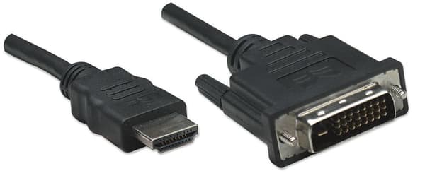 Manhattan 322782 videokabeladapter 1 m HDMI DVI-D Svart