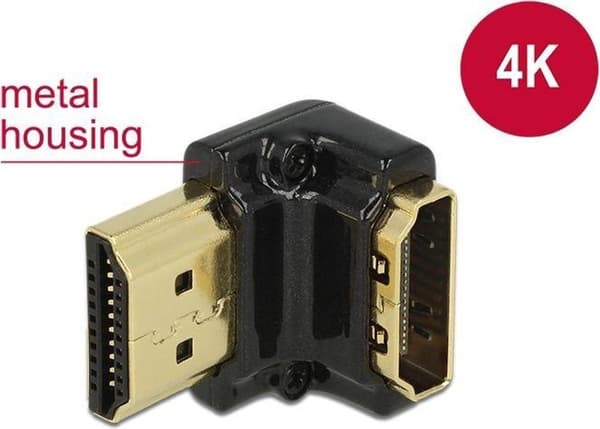 DeLOCK HDMI-A/HDMI-A han, F/M, 90° sort