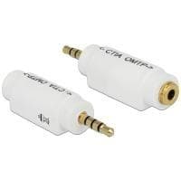 DeLOCK - Lydadapter - Mini-telefon 3,5 mm, 4-benet (M) - Mini-telefon 3,5 mm, 4-benet (W) - hvid (65590)