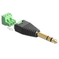 DeLOCK - Lydadapter - Stereohovedtelefon 6,35 mm (M) - til - 3-benet stikblok (65460)