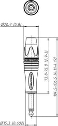 Miniatyrbillede 2 af 4: Neutrik NP2XL 6,35 mm Jack (m) jumboPLUG-stik - metal - 2-polet / mono