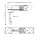 Miniatyrbild 4 av 5: Neutrik NP3RX 6,35 mm Jack (m)-kontakt / vinklad - metall - 3-stift / stereo