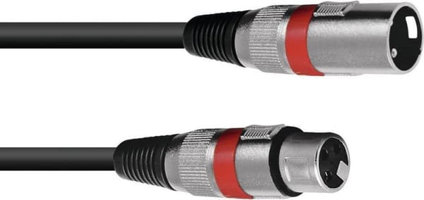 OMNITRONIC xlr kabel 5 meter 3pin bk/rd