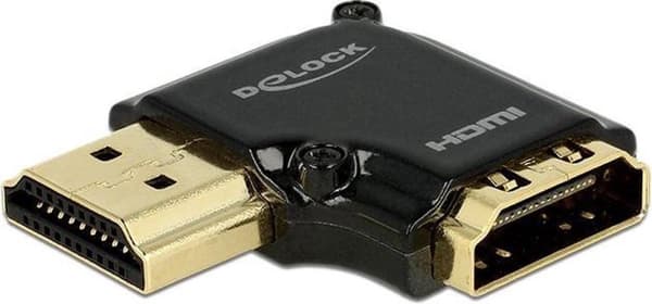 DeLOCK Compact HDMI-adapter - 90° retvinklet - version 2.0 (4K 60Hz HDR)