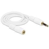 DeLOCK - Audio forlængerkabel - 24 AWG - Mini-Phone Stereo 3,5 mm (M) - Mini-Phone Stereo 3,5 mm (B) - 50 cm - hvid (83763)