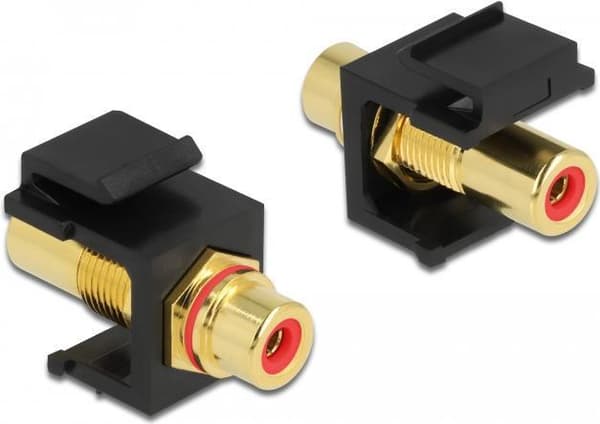 Delock Keystone Module RCA-stik > RCA-stik forgyldt rød/sort