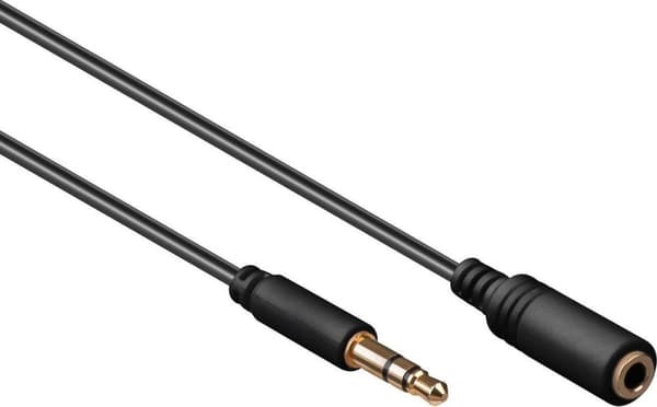 Goobay 3,5 mm Jack Stereo Audio Slim förlängningskabel - svart - 0,50 meter