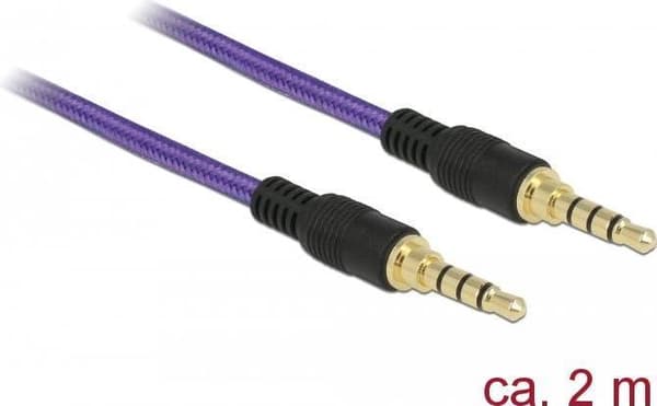 DeLOCK - Lydkabel - 4-benet ministik (M) til 4-benet ministik (M) - 2,0 m - violet (85599)