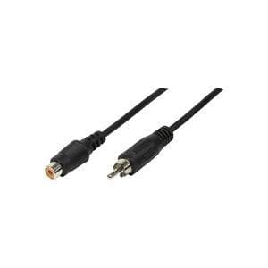Logilink - Ljudförlängningskabel - RCA (M) - RCA (W) - 5 m - Svart (CA1032)