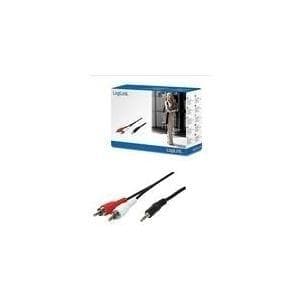 Logilink - Lydkabel - RCA Phono x 2 (M) - Mini-Phone Stereo 3,5 mm (M) - 5 m - Sort (CA1043)